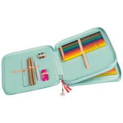 Federmäppchen XXL Happy Hippie | 2 Reißverschlüsse, mehrfarbig, pastell