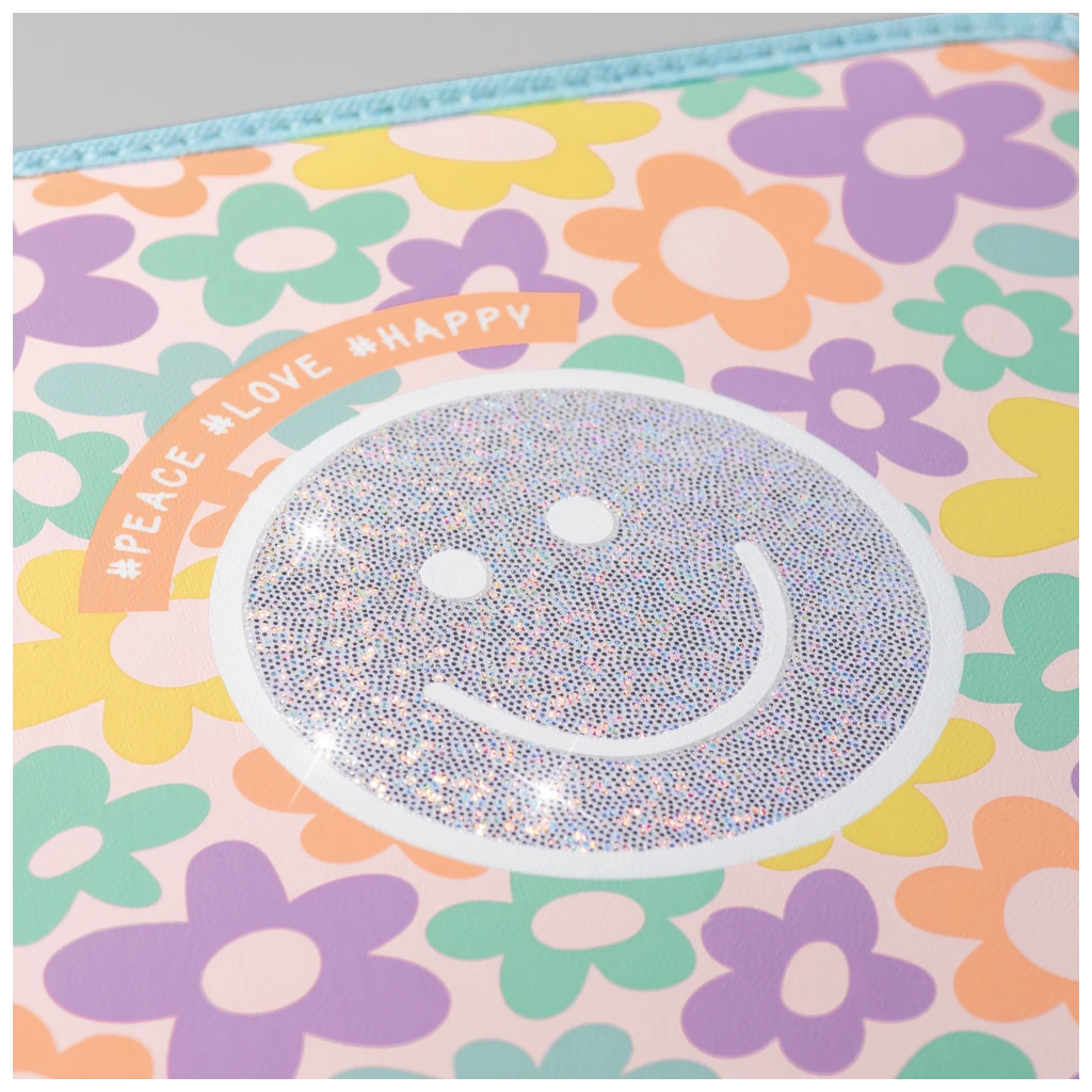 Federmäppchen XXL Happy Hippie | 2 Reißverschlüsse, mehrfarbig, pastell