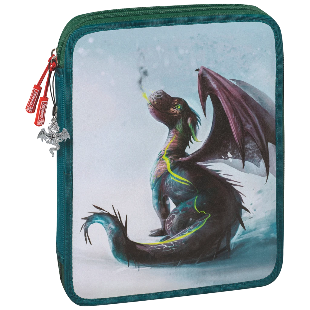 Federmäppchen XXL Drago | 2 Reißverschlüsse, blau