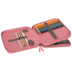 Federmäppchen XXL Sweet Wild Cat | 2 Reißverschlüsse, rosa