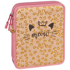 Federmäppchen XXL Sweet Wild Cat | 2 Reißverschlüsse, rosa