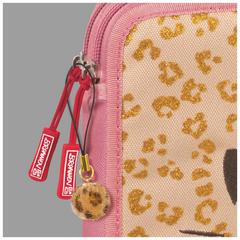 Federmäppchen XXL Sweet Wild Cat | 2 Reißverschlüsse, rosa