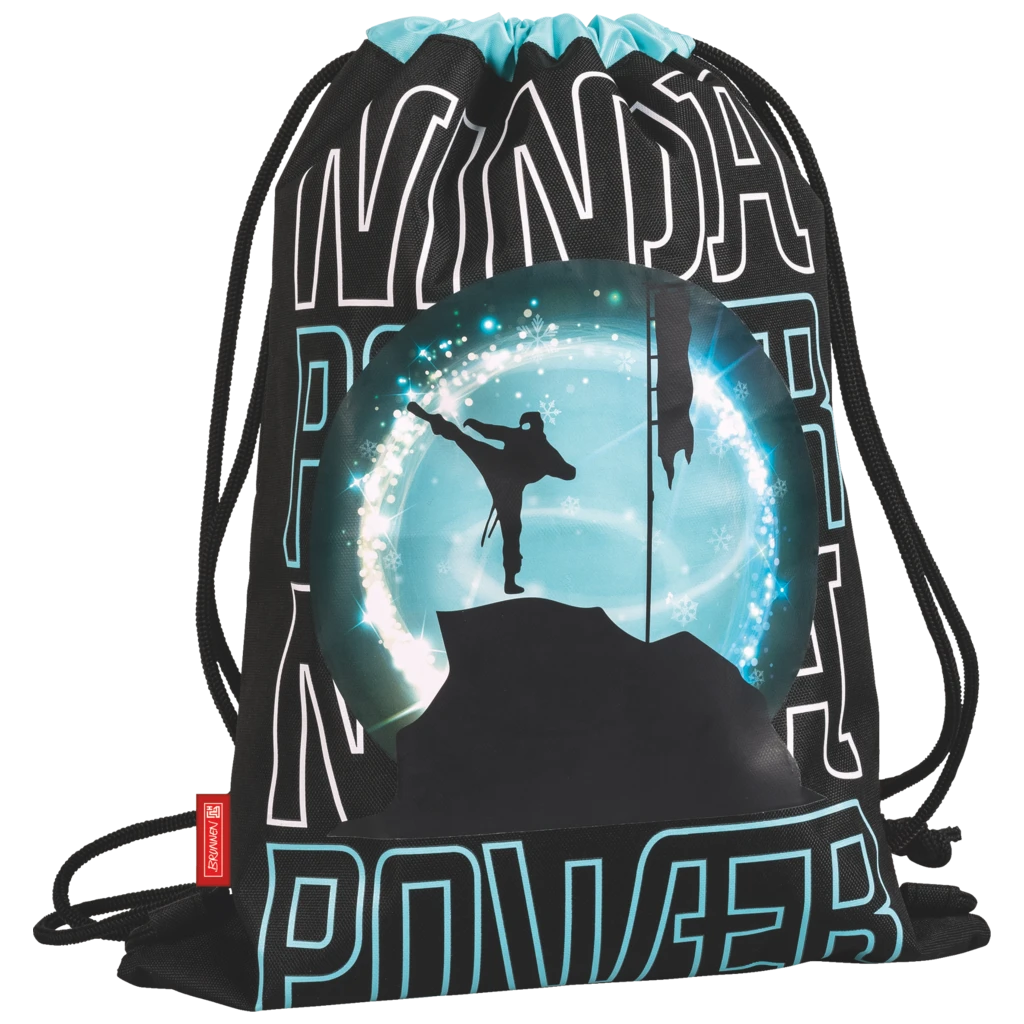 Sportbeutel Ninja Power | türkis/schwarz
