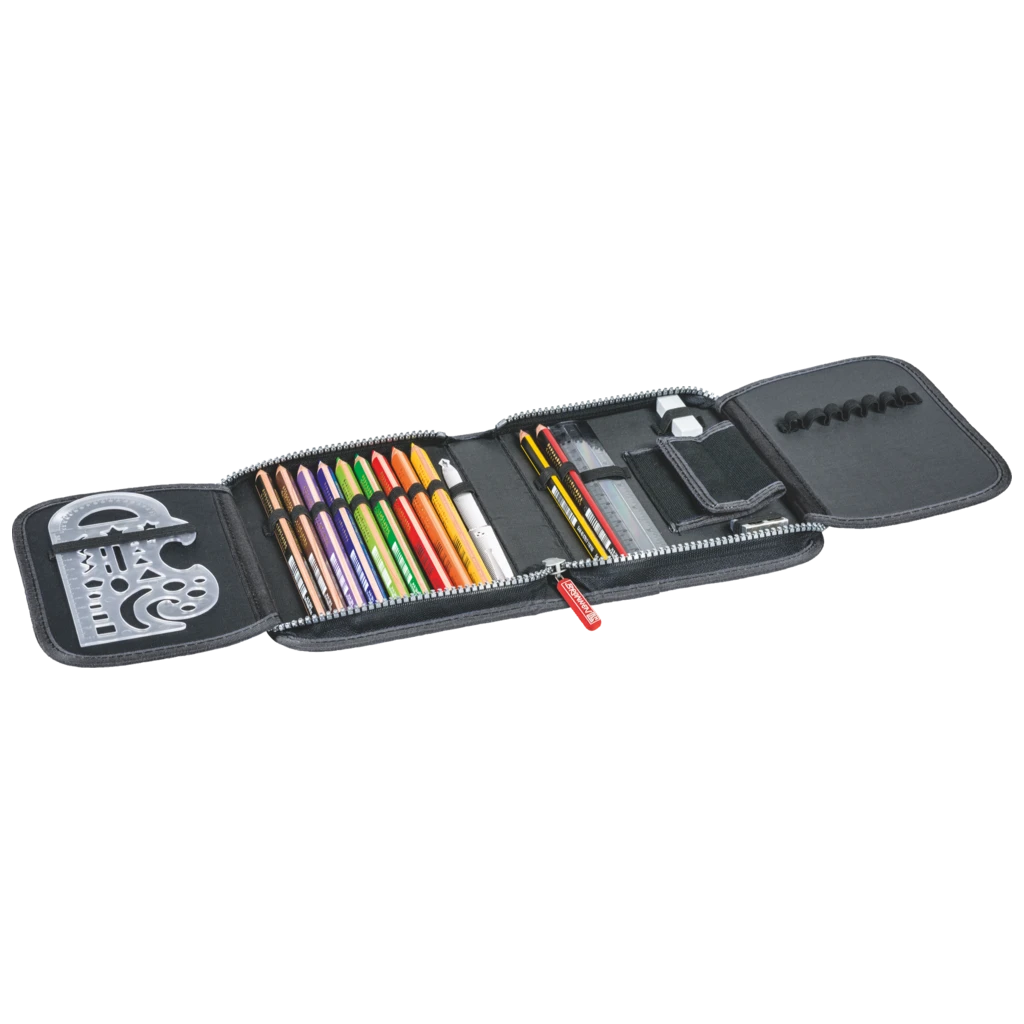 Federmäppchen | 2 Klappe(n), schwarz