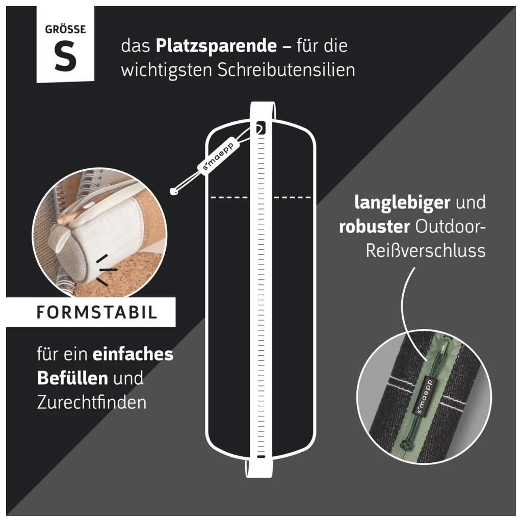 Schlampermäppchen s'maepp S „Urban Classic“ | grün/dunkelgrau