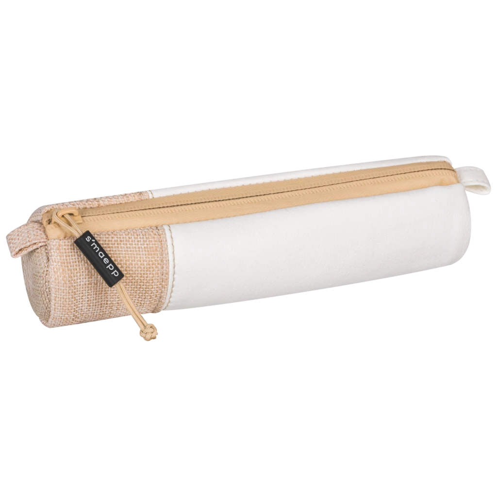 Schlampermäppchen s'maepp S „Vegan leather“ | weiß/hellbraun