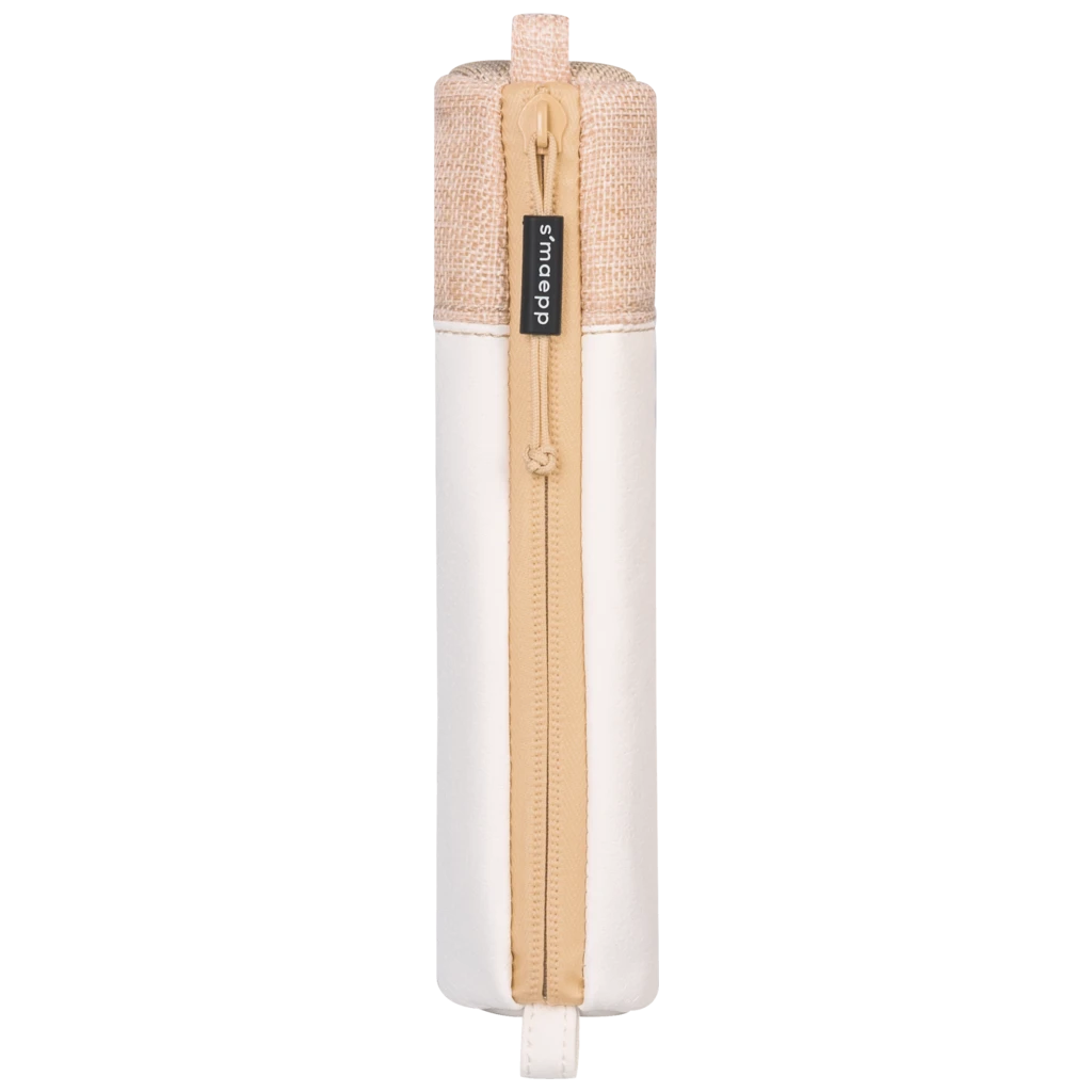 Schlampermäppchen s'maepp S „Vegan leather“ | weiß/hellbraun