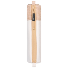 Schlampermäppchen s'maepp S „Vegan leather“ | weiß/hellbraun