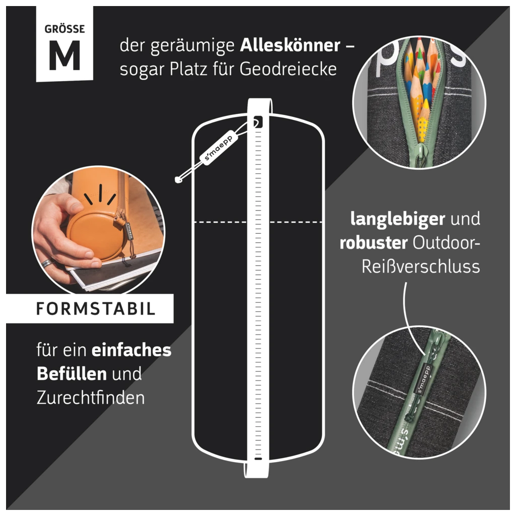 Schlampermäppchen s'maepp M „Deep Dive“ | dunkelgrau