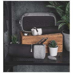 Schlampermäppchen s'maepp M „Grey“ | hellgrau/schwarz