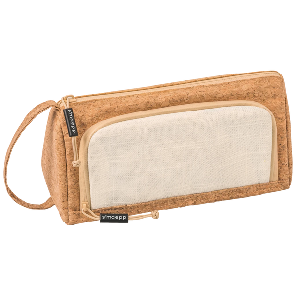 Schlampermäppchen s'maepp L „Cork“ | creme/braun