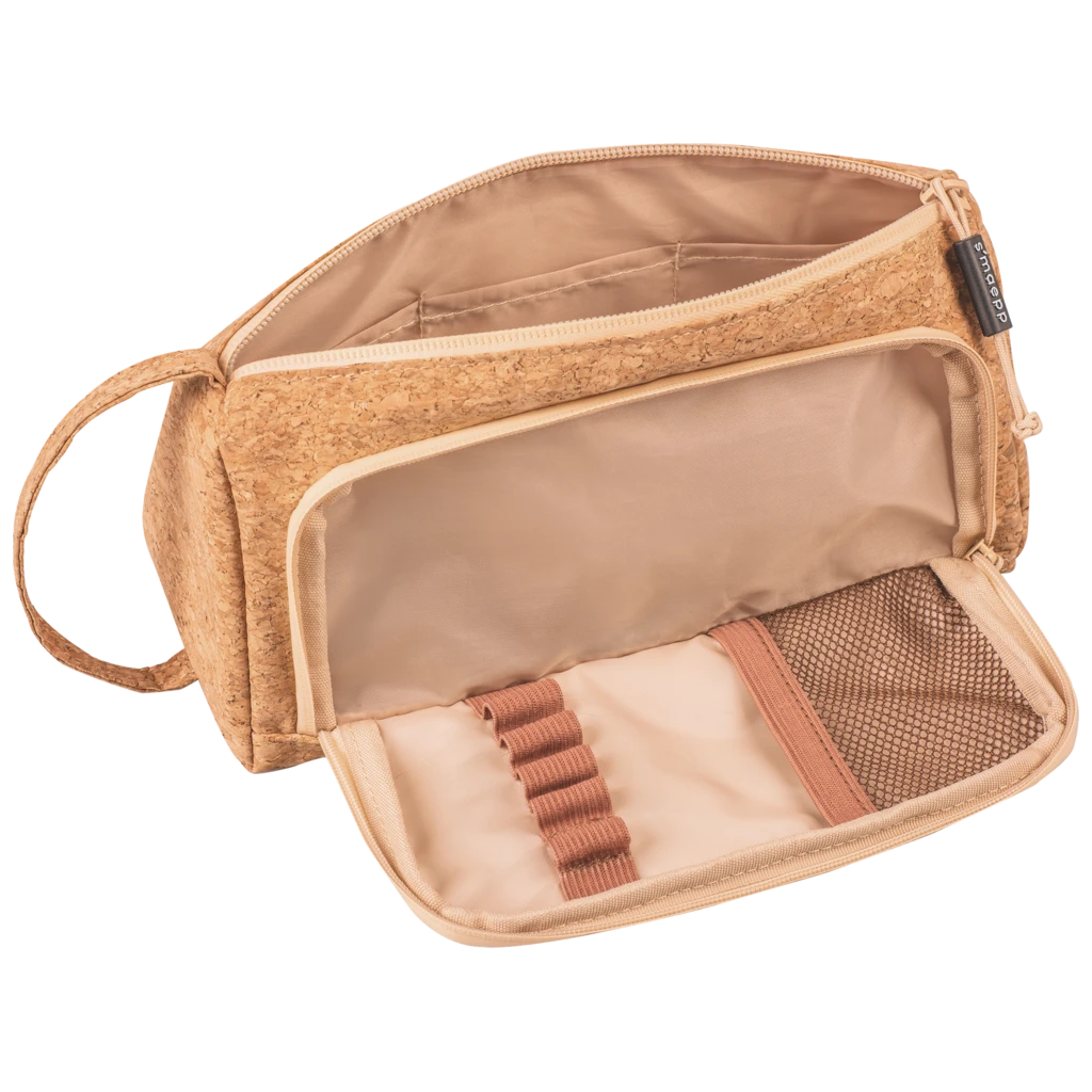 Schlampermäppchen s'maepp L „Cork“ | creme/braun