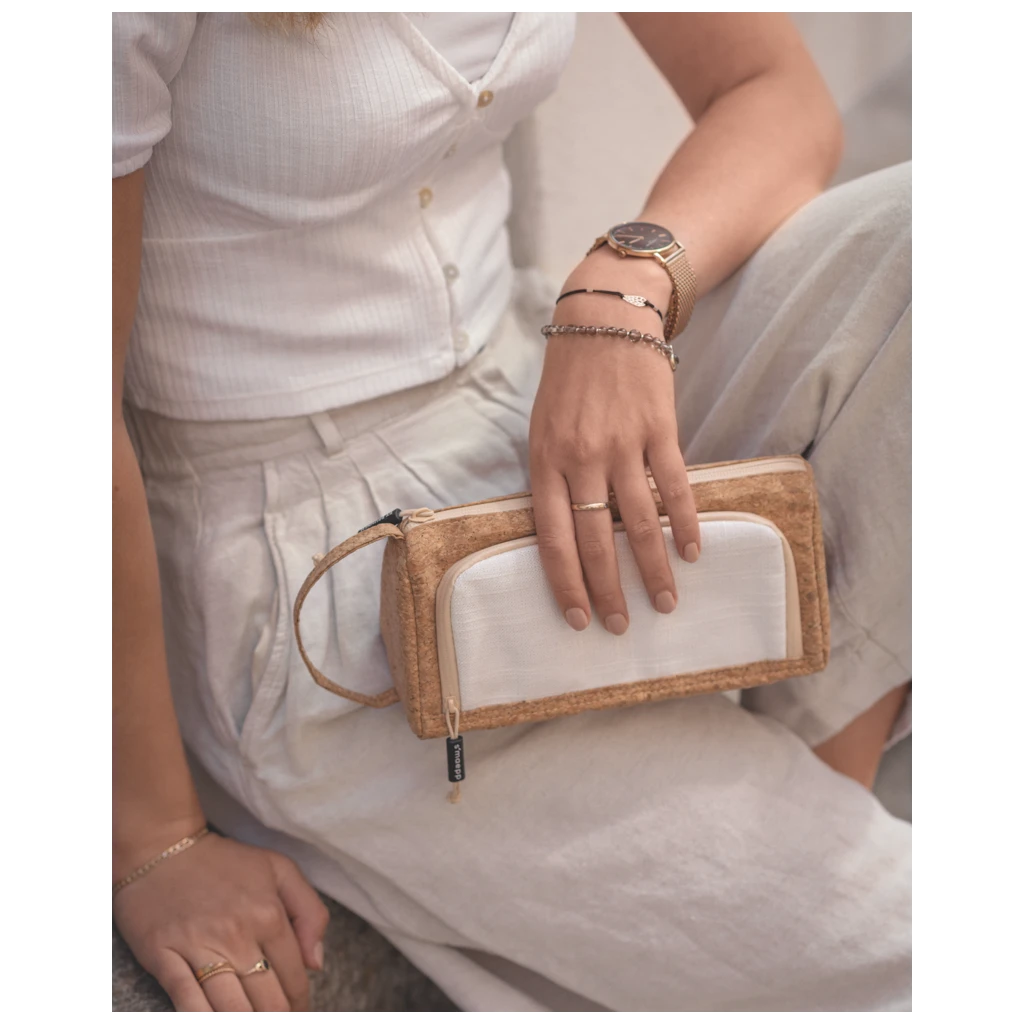 Schlampermäppchen s'maepp L „Cork“ | creme/braun