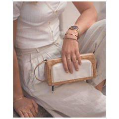 Schlampermäppchen s'maepp L „Cork“ | creme/braun