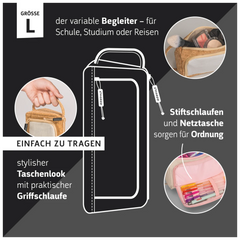 Schlampermäppchen s'maepp L „Linen“ | creme/braun