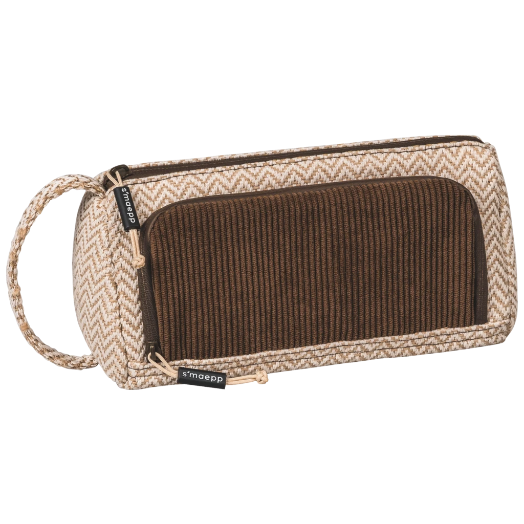 Schlampermäppchen s'maepp L „Vintage Love“ | braun/natur hell