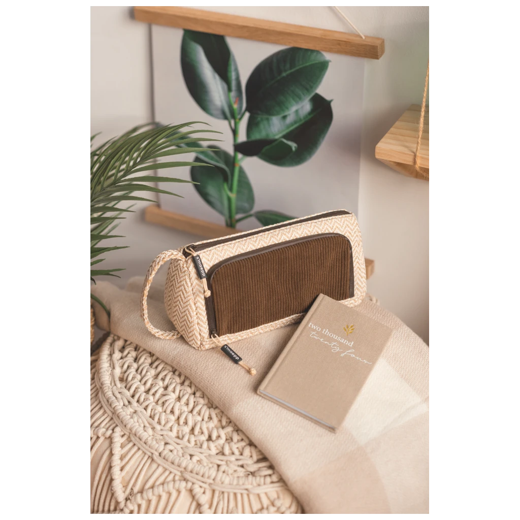 Schlampermäppchen s'maepp L „Vintage Love“ | braun/natur hell