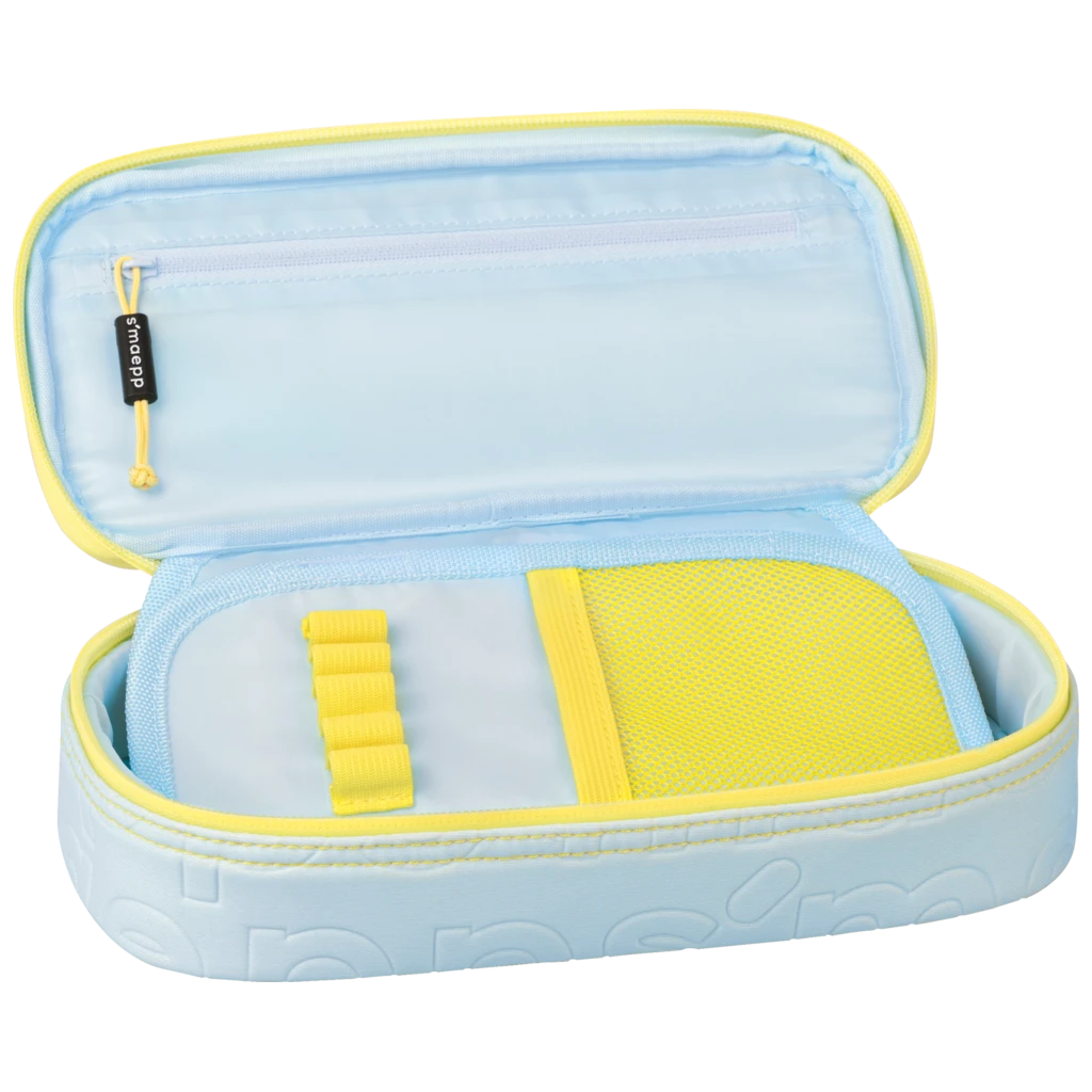 Schlampermäppchen s'maepp XL „Neo“ | 1 Klappe(n), gelb/hellblau