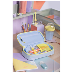 Schlampermäppchen s'maepp XL „Neo“ | 1 Klappe(n), gelb/hellblau