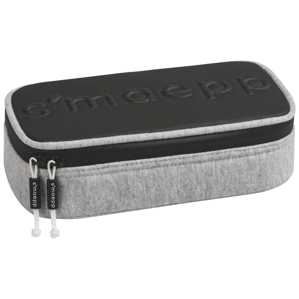 Schlampermäppchen s'maepp XL „Grey“ | 1 Klappe(n), hellgrau/schwarz