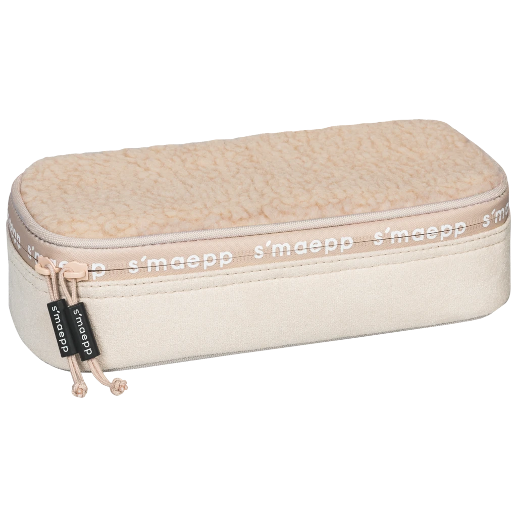 Schlampermäppchen s'maepp XL „Plüsch“ | 1 Klappe(n), beige