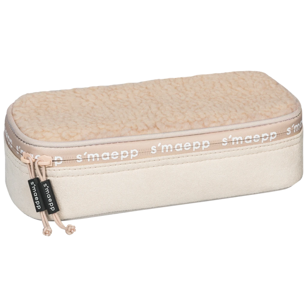 Schlampermäppchen s'maepp XL „Plüsch“ | 1 Klappe(n), beige