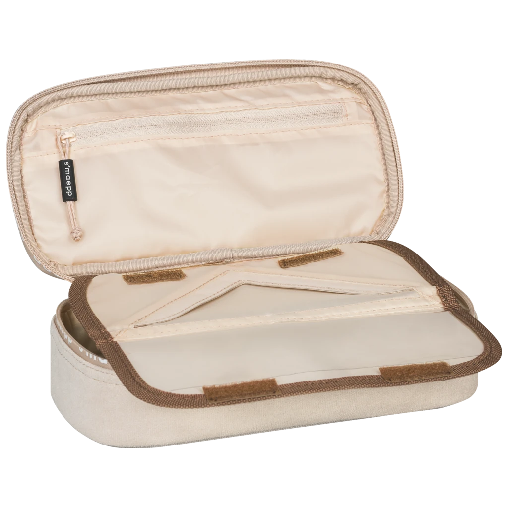 Schlampermäppchen s'maepp XL „Plüsch“ | 1 Klappe(n), beige