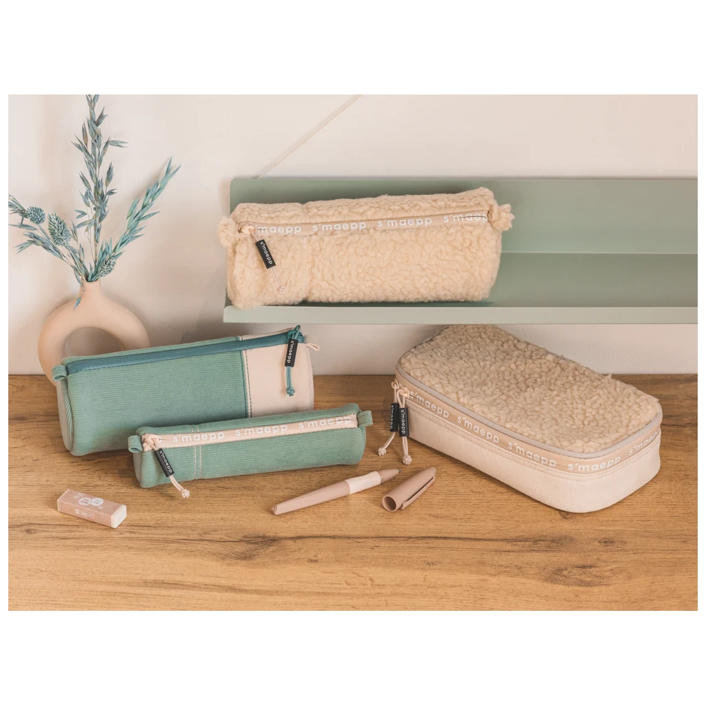 Schlampermäppchen s'maepp XL „Plüsch“ | 1 Klappe(n), beige