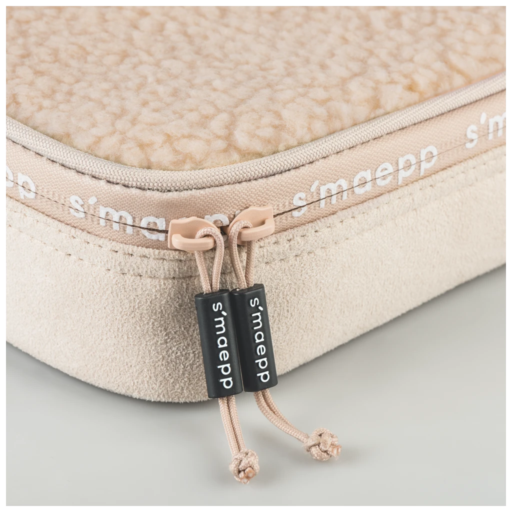 Schlampermäppchen s'maepp XL „Plüsch“ | 1 Klappe(n), beige