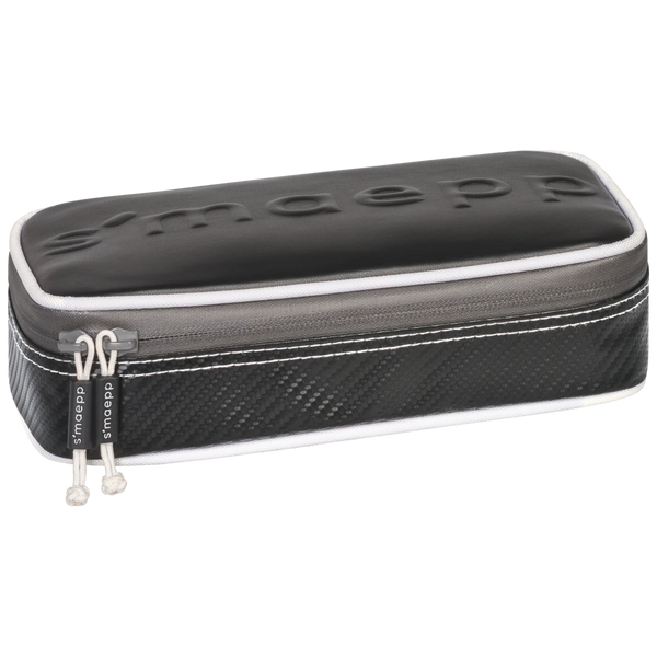 Schlampermäppchen s'maepp XL „Carbon“ | 1 Klappe(n), schwarz/silber