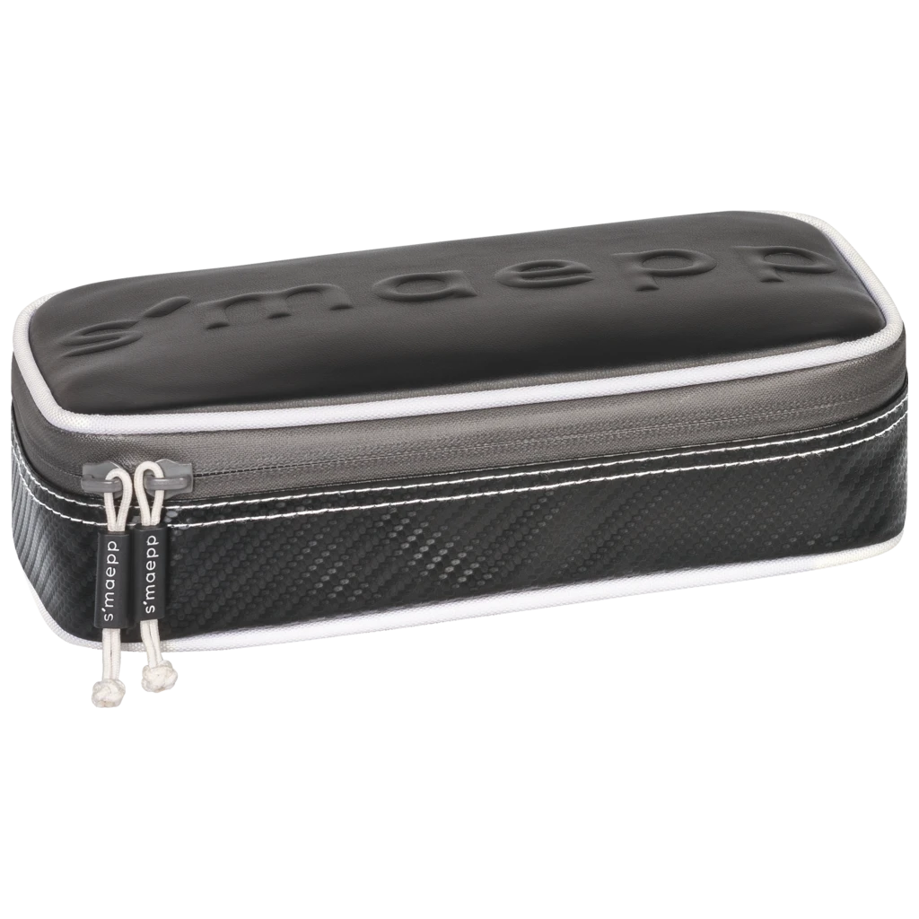 Schlampermäppchen s'maepp XL „Carbon“ | 1 Klappe(n), schwarz/silber