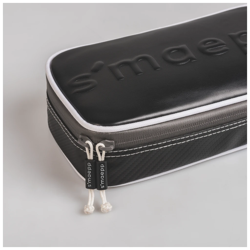 Schlampermäppchen s'maepp XL „Carbon“ | 1 Klappe(n), schwarz/silber
