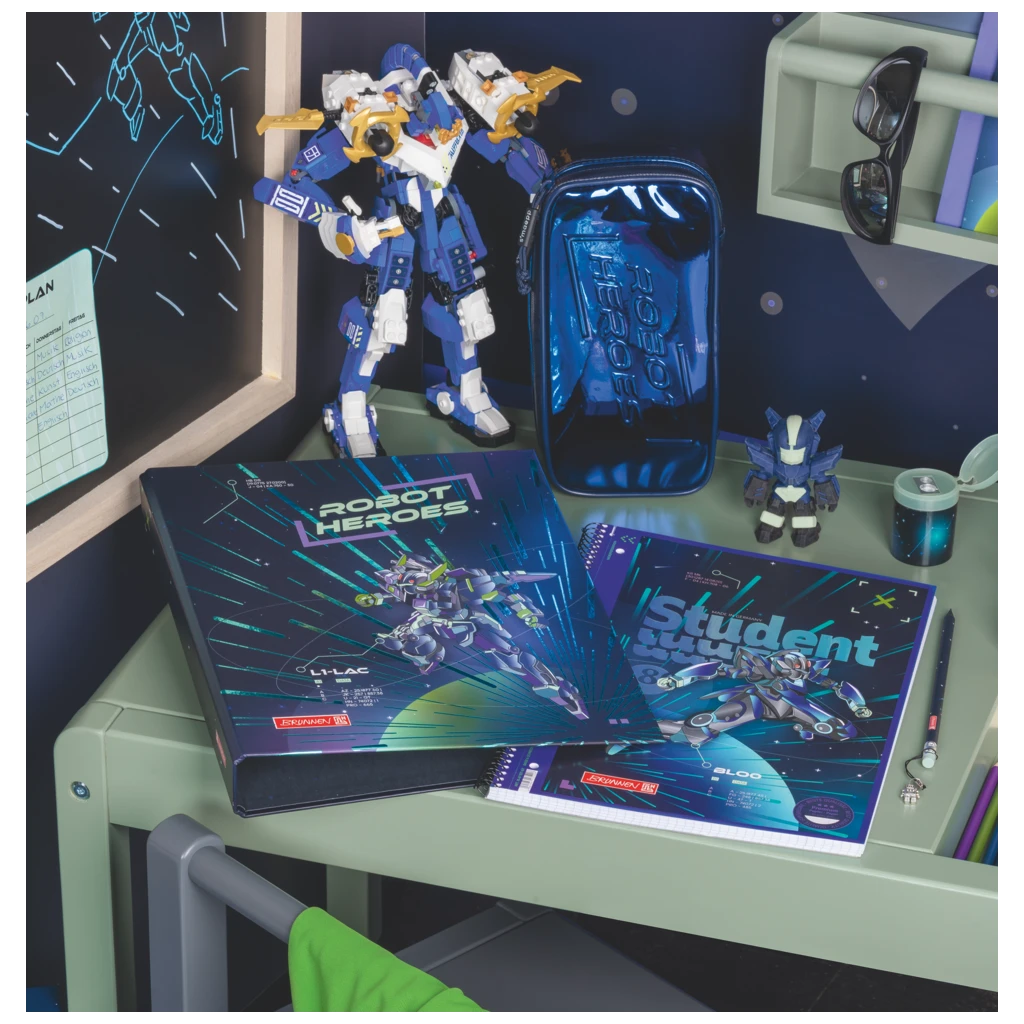 Schlampermäppchen s'maepp XL Robot Heroes | 1 Klappe(n), dunkelblau