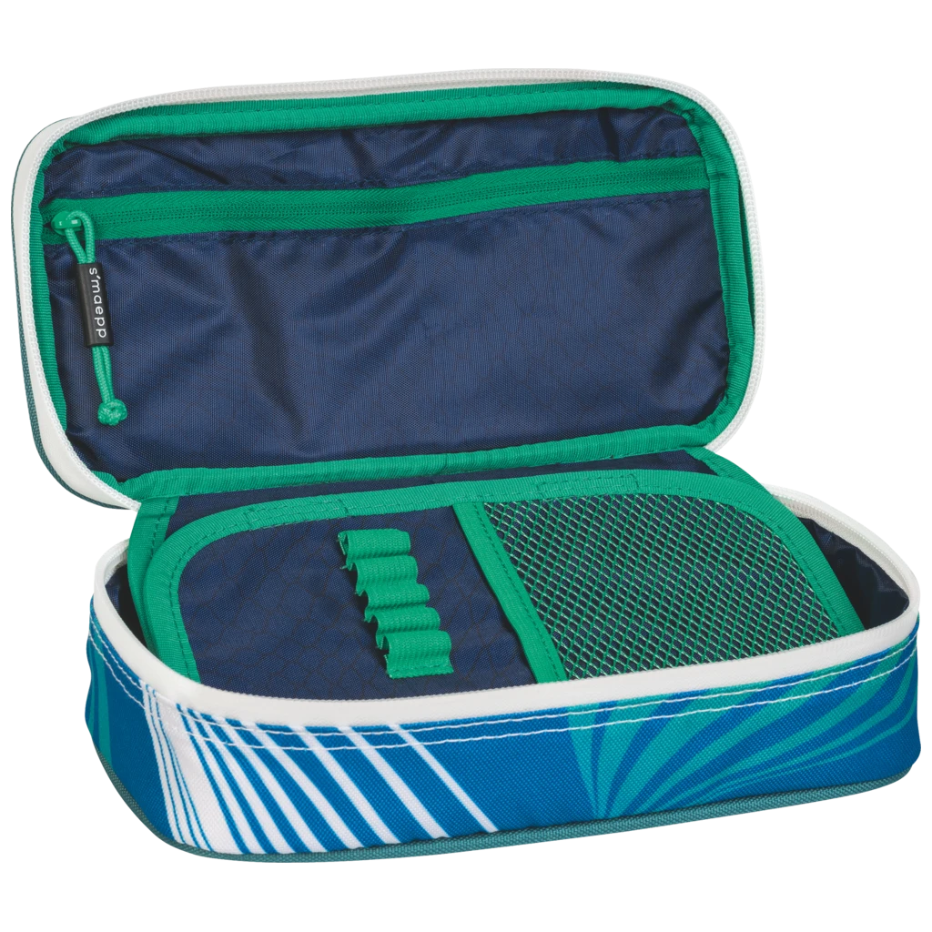 Schlampermäppchen s'maepp XL Sporty Animals | 1 Klappe(n), blau/grün