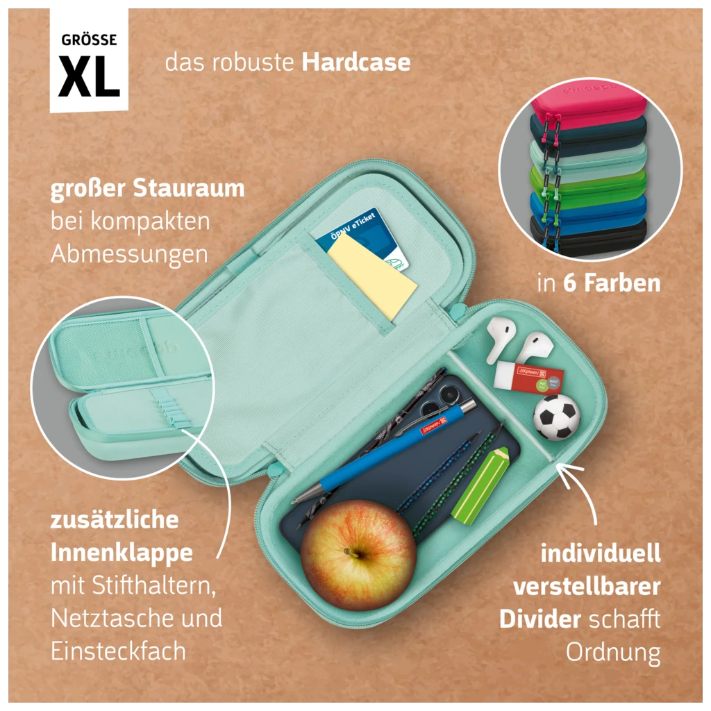 Schlampermäppchen s'maepp XL Hardcase Colour Code | 1 Klappe(n), azur