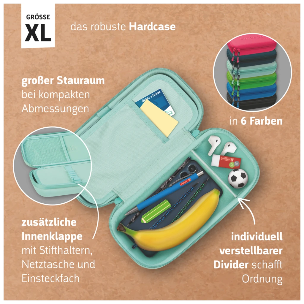 Schlampermäppchen s'maepp XL Hardcase Colour Code | 1 Klappe(n), mint