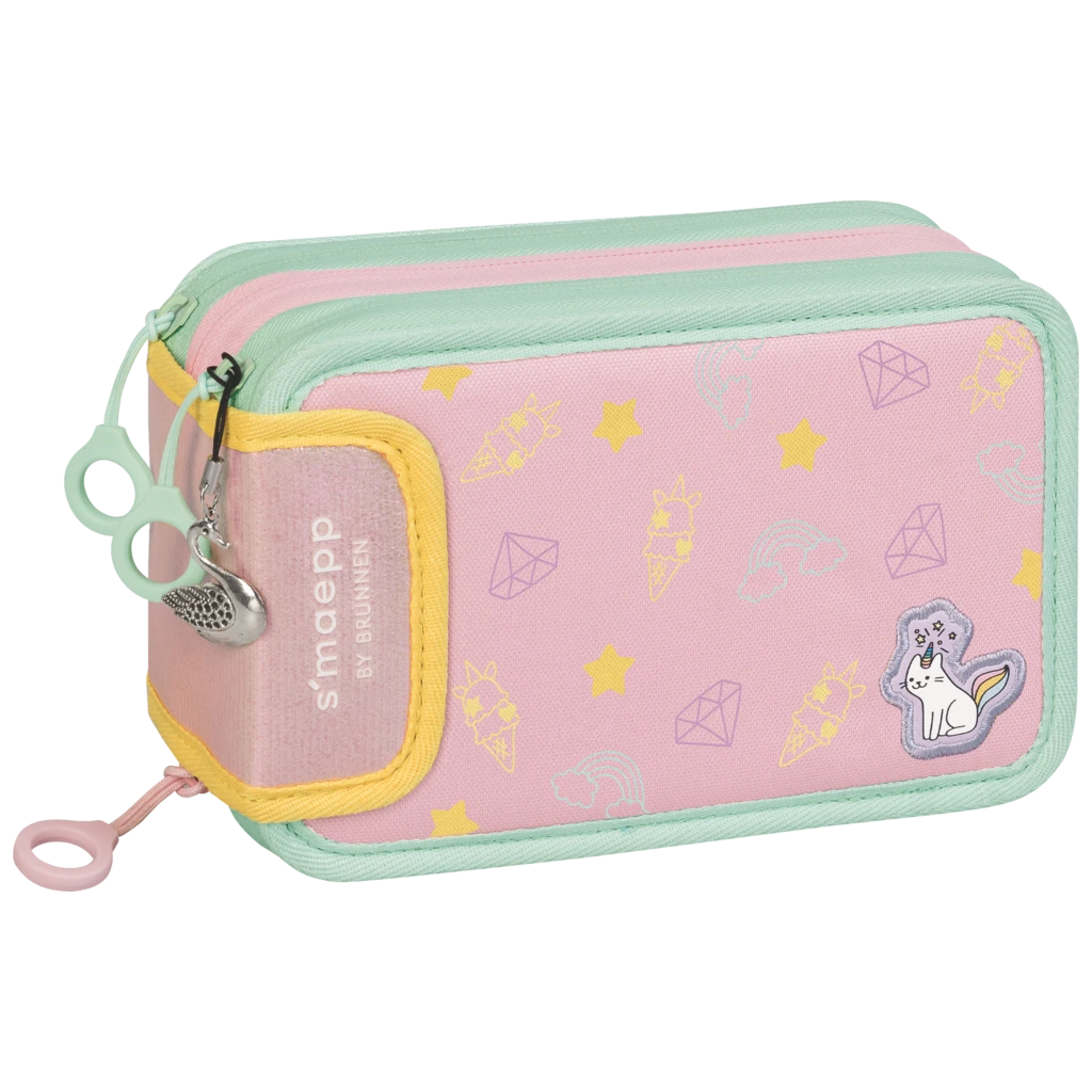 Federmäppchen s'maepp „Sweet Unicorn“ | 3 Reißverschlüsse, mehrfarbig, pastell