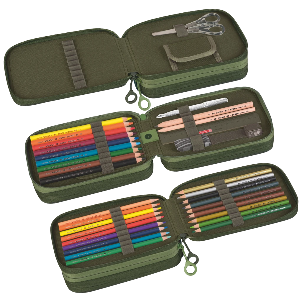 Federmäppchen s'maepp | 3 Reißverschlüsse, grün