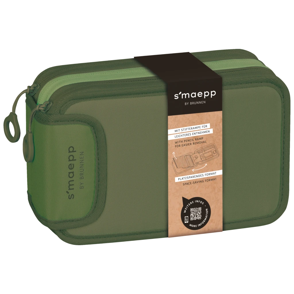Federmäppchen s'maepp | 3 Reißverschlüsse, grün