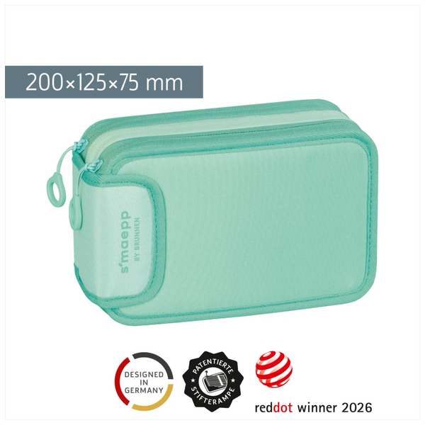 Federmäppchen s'maepp Colour Code | 3 Reißverschlüsse, mint