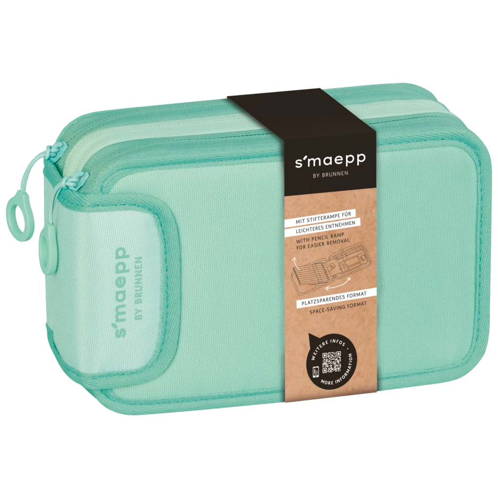 Federmäppchen s'maepp Colour Code | 3 Reißverschlüsse, mint
