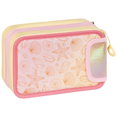 Federmäppchen s'maepp Sunny Ocean | 3 Reißverschlüsse, gold irisierend/mehrfarbig, pastell