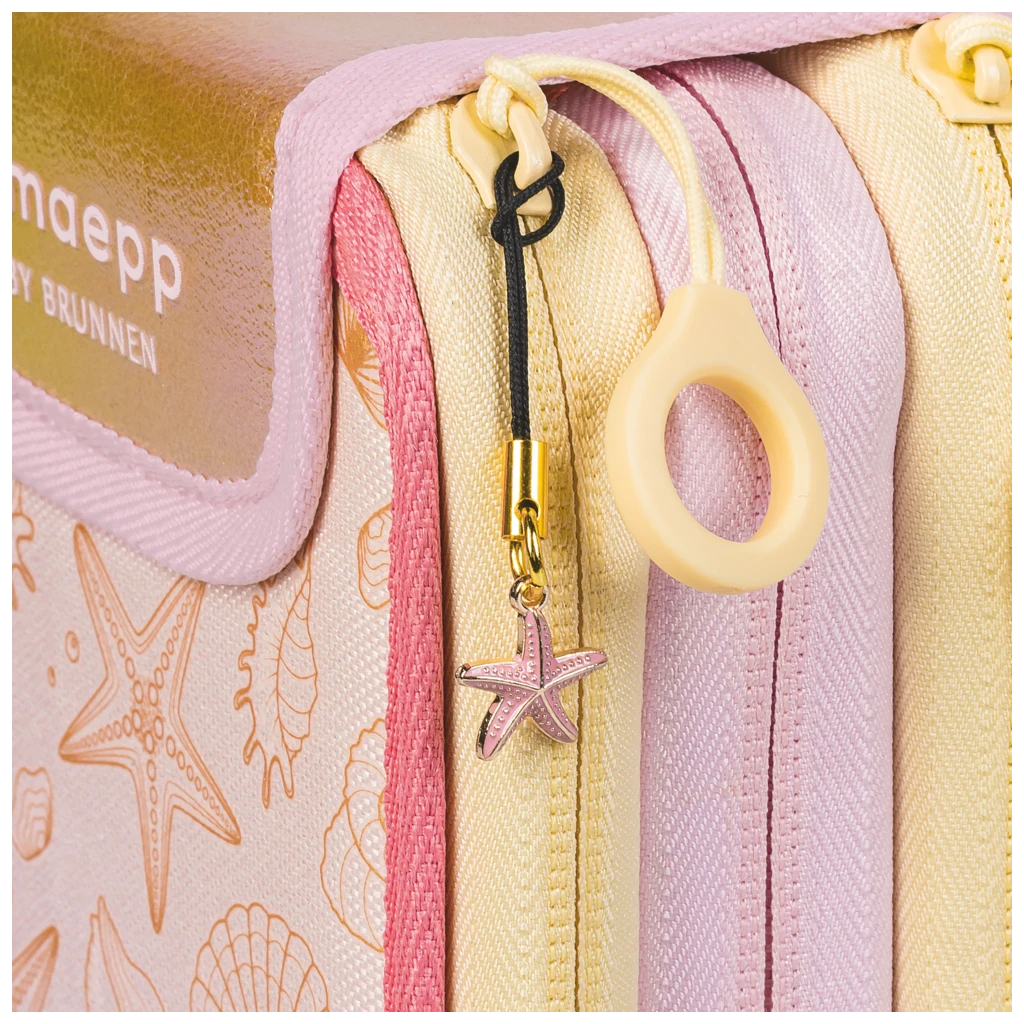 Federmäppchen s'maepp Sunny Ocean | 3 Reißverschlüsse, gold irisierend/mehrfarbig, pastell