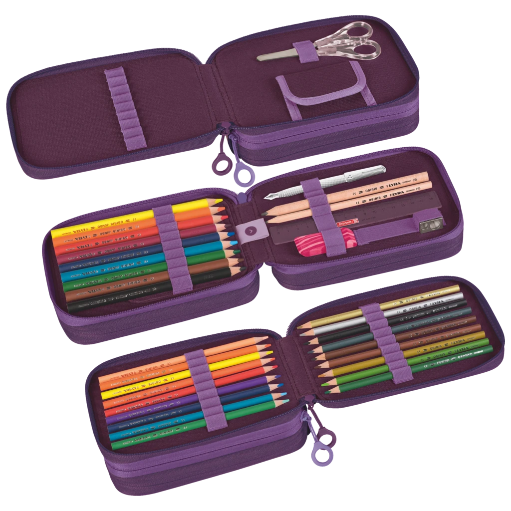 Federmäppchen s'maepp | 3 Reißverschlüsse, lila