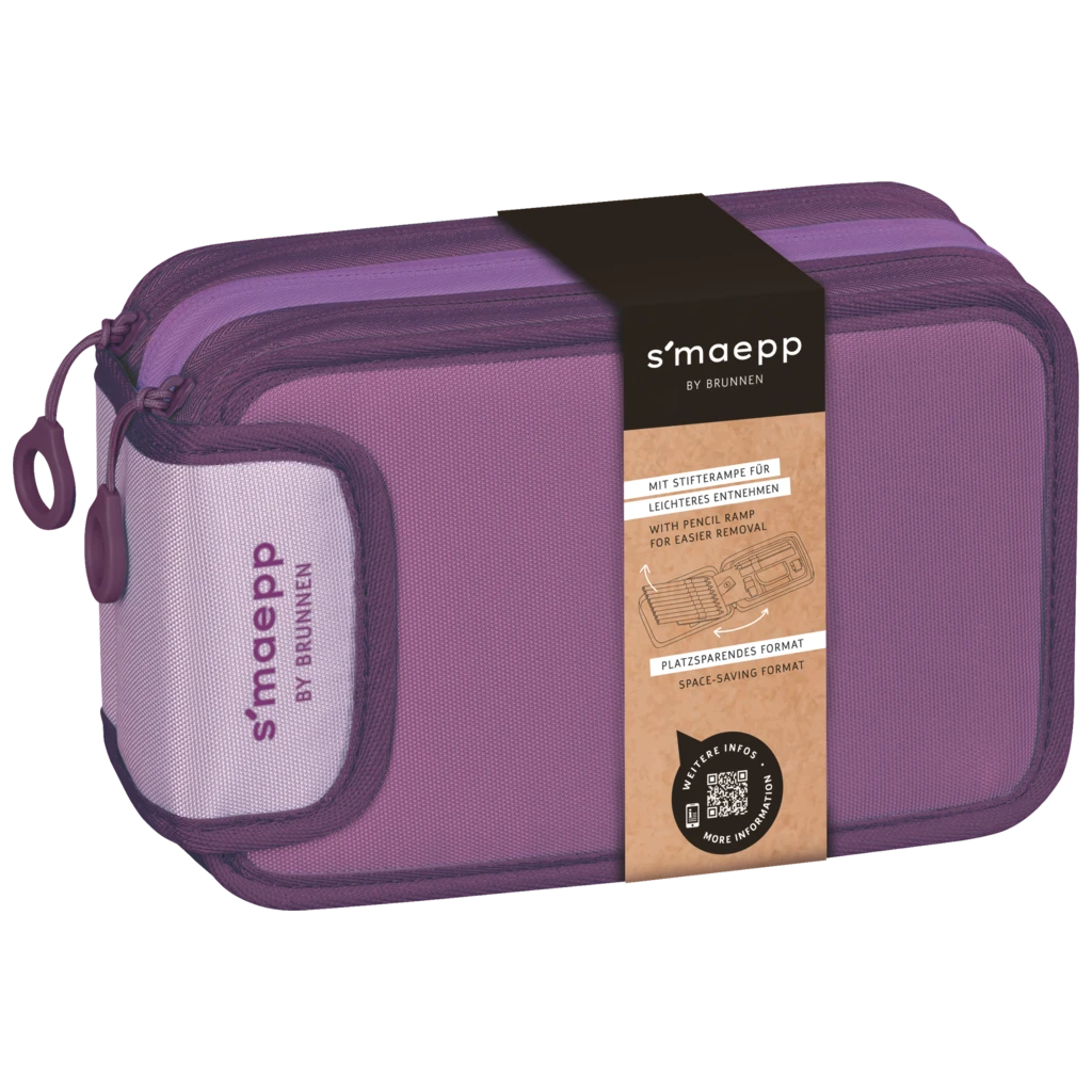 Federmäppchen s'maepp | 3 Reißverschlüsse, lila