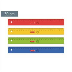 Lineal Linkshänder | 30 cm, sortiert