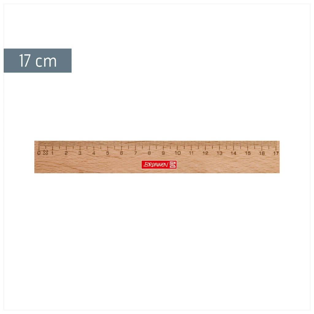 Holzlineal | 17 cm, braun