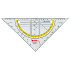 Geometrie-Dreieck zum Abheften, bruchsicher | 16 cm, glasklar