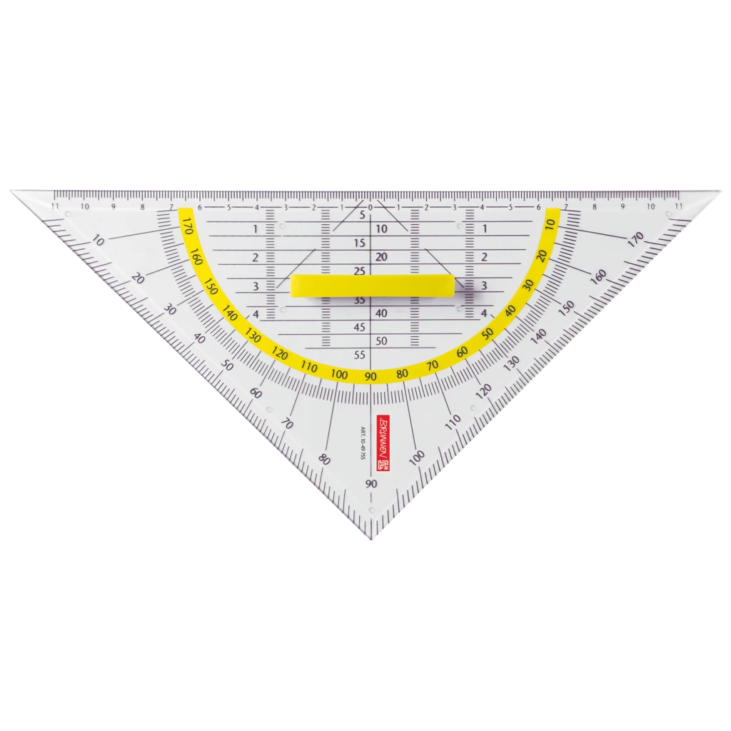Geometrie-Dreieck | 22 cm, mit Griff, glasklar