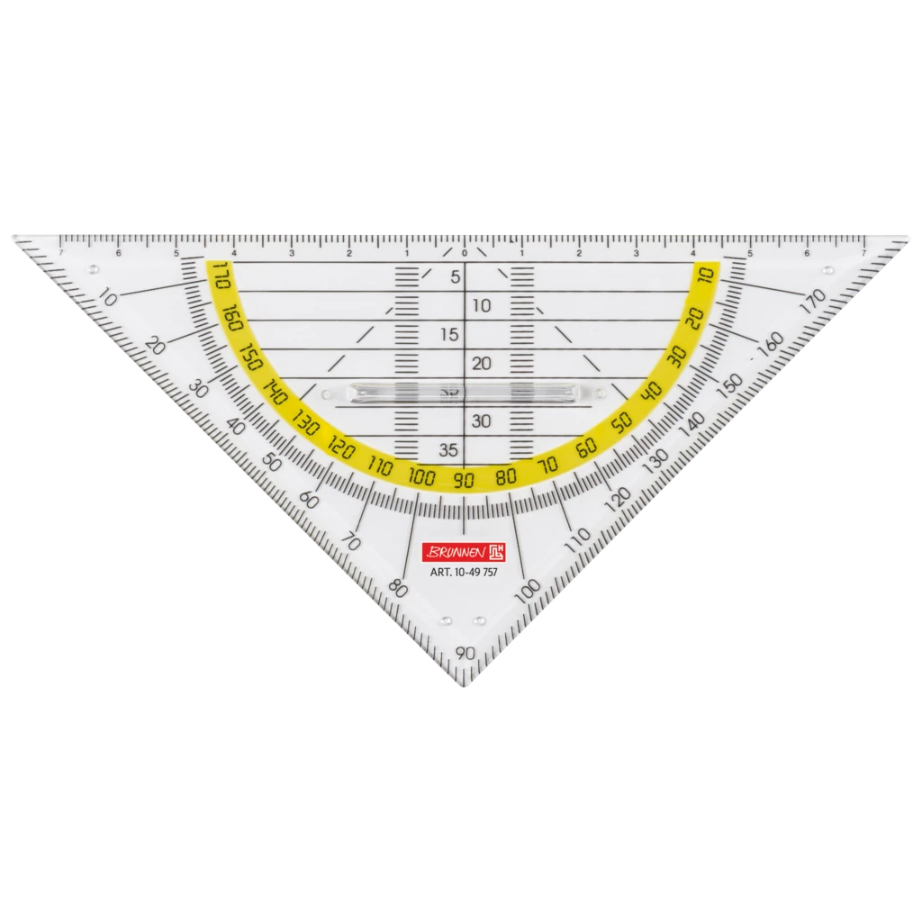 Geometrie-Dreieck | 16 cm, mit Griff, glasklar